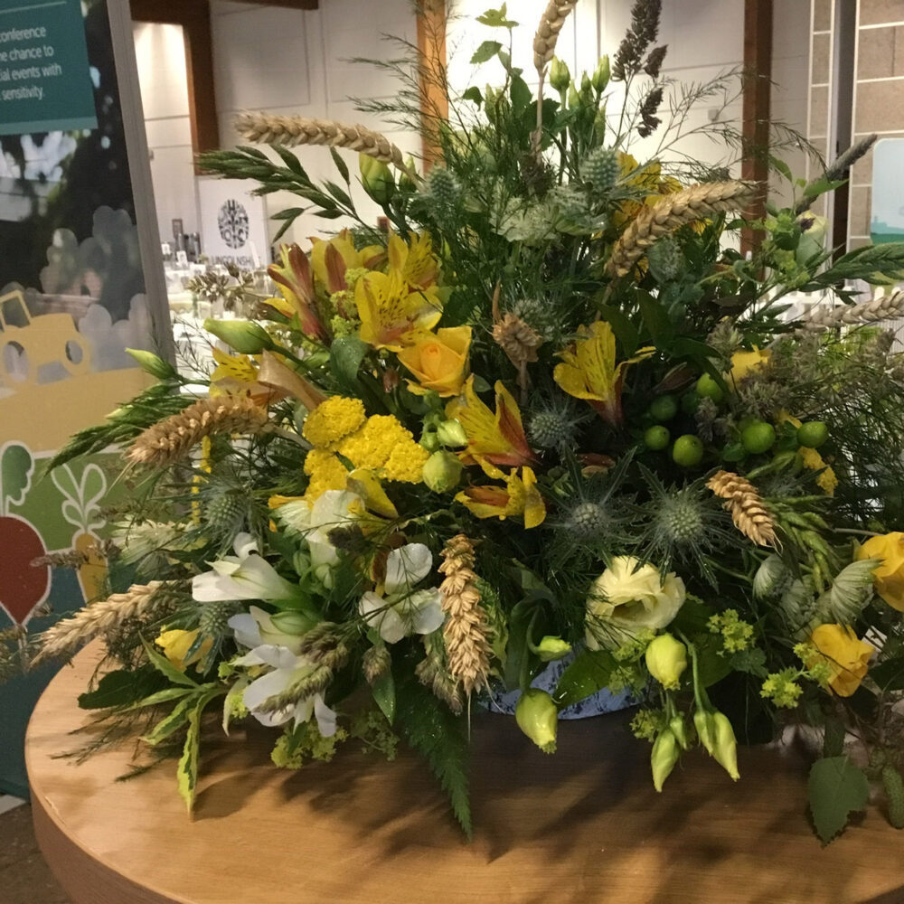 event flowers, yellow green white