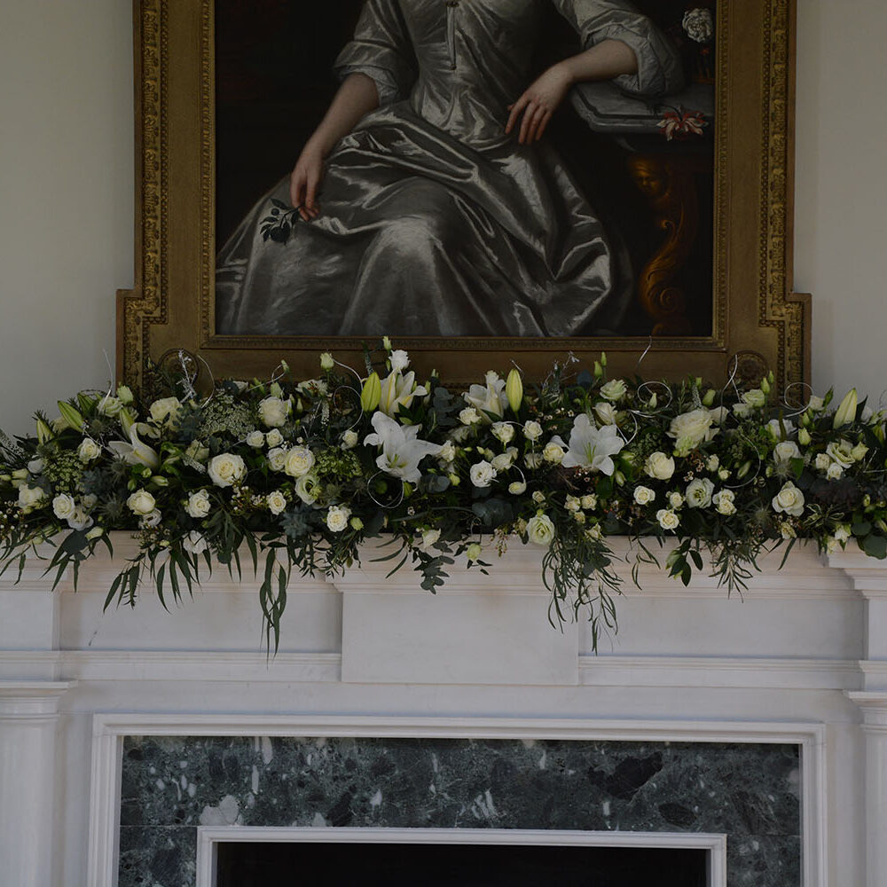 wedding flowers arrangement, white green